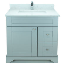 Load image into Gallery viewer, 36" Grey Damian Vanity with Carrera Quartz