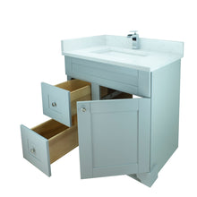 Load image into Gallery viewer, 30" Grey Damian Vanity with Carrera Quartz