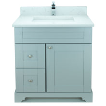 Load image into Gallery viewer, 30" Grey Damian Vanity with Carrera Quartz