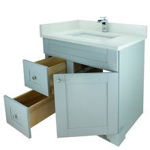 Load image into Gallery viewer, 36" Grey Damian Vanity with Silk White Quartz