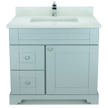 Load image into Gallery viewer, 36" Grey Damian Vanity with Silk White Quartz