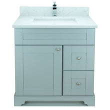 Load image into Gallery viewer, 30" Grey Damian Vanity with Carrera Quartz