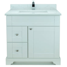 Load image into Gallery viewer, 36" White Damian Vanity with Carrera Quartz