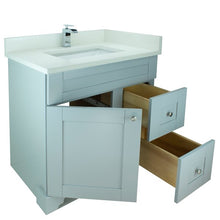 Load image into Gallery viewer, 36" Grey Damian Vanity with Silk White Quartz