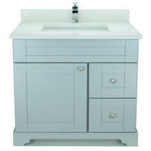 Load image into Gallery viewer, 36" Grey Damian Vanity with Silk White Quartz