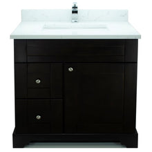 Load image into Gallery viewer, 36" Espresso Damian Vanity with Carrera Quartz