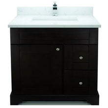 Load image into Gallery viewer, 36" Espresso Damian Vanity with Carrera Quartz