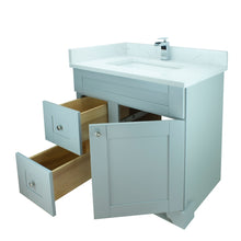 Load image into Gallery viewer, 36" Grey Damian Vanity with Carrera Quartz