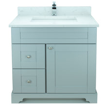 Load image into Gallery viewer, 36" Grey Damian Vanity with Carrera Quartz