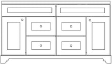 Load image into Gallery viewer, 72" Antique White Damian Vanity with Silk White Quartz