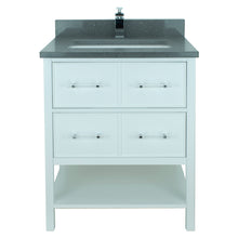 Load image into Gallery viewer, 30&quot; White Gemma Vanity with Crystal Grey Quartz