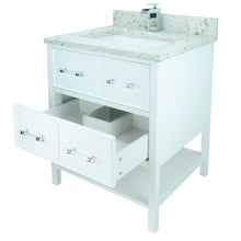 Load image into Gallery viewer, 30" White Gemma Vanity with Milky Way Quartz