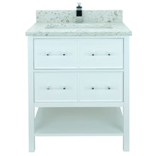 Load image into Gallery viewer, 30" White Gemma Vanity with Milky Way Quartz