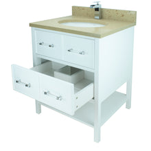 Load image into Gallery viewer, 30&quot; White Gemma Vanity with Royal Brown Quartz