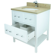 Load image into Gallery viewer, 30" White Gemma Vanity with Royal Brown Quartz