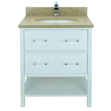 Load image into Gallery viewer, 30&quot; White Gemma Vanity with Royal Brown Quartz