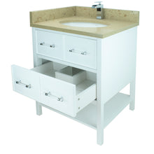 Load image into Gallery viewer, 30&quot; White Gemma Vanity with Royal Brown Quartz