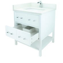 Load image into Gallery viewer, 24&quot; White Gemma Vanity with Silk White Quartz