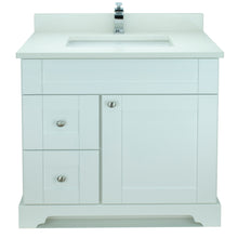 Load image into Gallery viewer, 36" White Damian Vanity with Silk White Quartz