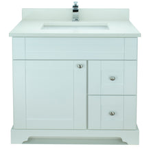 Load image into Gallery viewer, 36" White Damian Vanity with Silk White Quartz
