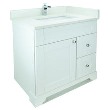 Load image into Gallery viewer, 36" White Damian Vanity with Silk White Quartz