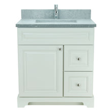 Load image into Gallery viewer, 30" Antique White Damian Vanity with Concrete Leather Quartz