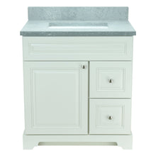Load image into Gallery viewer, 30" Antique White Damian Vanity with Concrete Leather Quartz