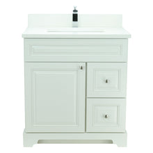 Load image into Gallery viewer, 36" Antique White Damian Vanity with Silk White Quartz