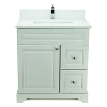 Load image into Gallery viewer, 36" Antique White Damian Vanity with Silk White Quartz