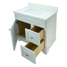 Load image into Gallery viewer, 36" Antique White Damian Vanity with Silk White Quartz