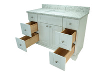 Load image into Gallery viewer, 42" White Damian Vanity with Milky Way Quartz
