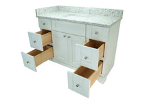 Load image into Gallery viewer, 42" White Damian Vanity with Milky Way Quartz