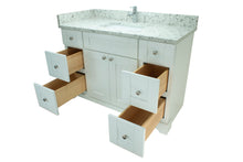 Load image into Gallery viewer, 42" White Damian Vanity with Milky Way Quartz