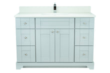 Load image into Gallery viewer, 42" Grey Damian Vanity with Silk White Quartz