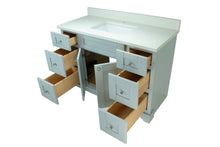 Load image into Gallery viewer, 42" Grey Damian Vanity with Silk White Quartz