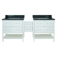 Load image into Gallery viewer, 74&quot; White Gemma Vanity with Moonlight Black Quartz
