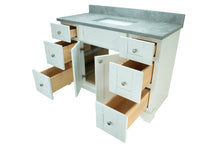 Load image into Gallery viewer, 42" White Damian Vanity with Concrete Leather Quartz