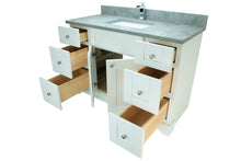 Load image into Gallery viewer, 42" White Damian Vanity with Concrete Leather Quartz