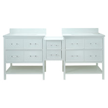Load image into Gallery viewer, 86" White Gemma Vanity with Carrera Quartz