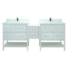 Load image into Gallery viewer, 74" White Gemma Vanity with Carrera Quartz
