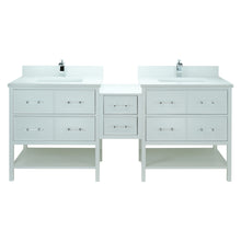Load image into Gallery viewer, 86" White Gemma Vanity with Carrera Quartz
