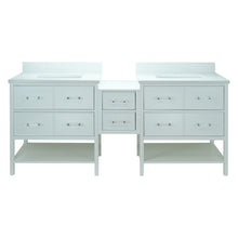 Load image into Gallery viewer, 62" White Gemma Vanity with Carrera Quartz
