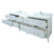 Load image into Gallery viewer, 74" White Gemma Vanity with Carrera Quartz