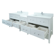 Load image into Gallery viewer, 74" White Gemma Vanity with Carrera Quartz