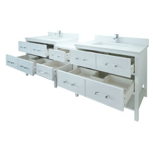 Load image into Gallery viewer, 86" White Gemma Vanity with Carrera Quartz