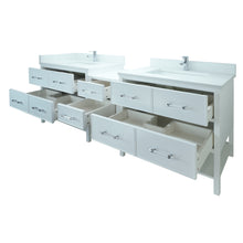 Load image into Gallery viewer, 74" White Gemma Vanity with Carrera Quartz