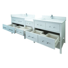 Load image into Gallery viewer, 62" White Gemma Vanity with Carrera Quartz