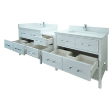 Load image into Gallery viewer, 86" White Gemma Vanity with Carrera Quartz