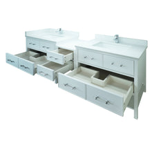 Load image into Gallery viewer, 62" White Gemma Vanity with Carrera Quartz