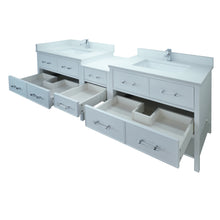 Load image into Gallery viewer, 74" White Gemma Vanity with Carrera Quartz